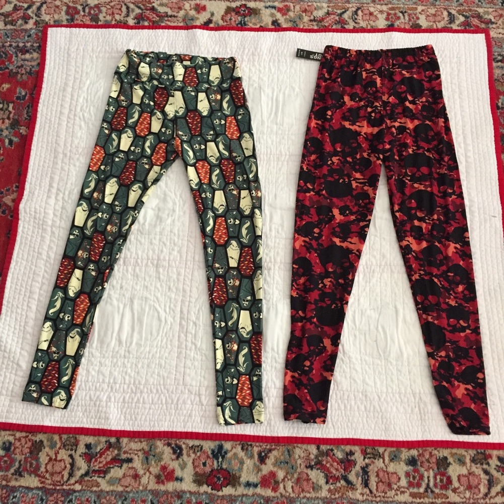 Lot New LulaRoe Nightmare OS+NWT Skull Leggings